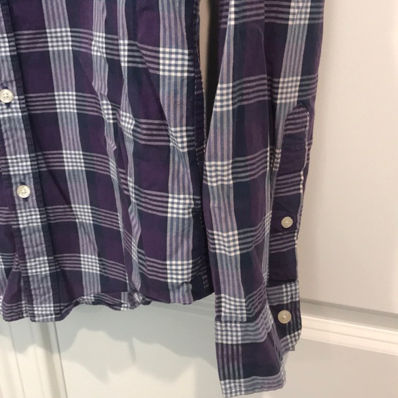 J. Crew Slim Fit Purple Plaid Button Up Size M - Picture 4 of 7